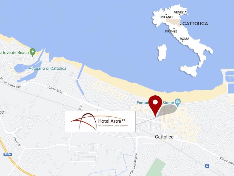 Dove di trova l'Hotel Astra a Cattolica