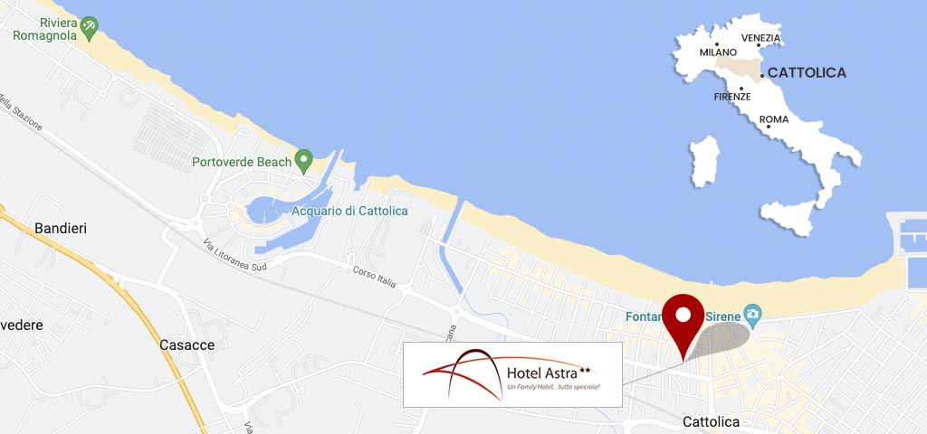 Dove di trova l'Hotel Astra a Cattolica